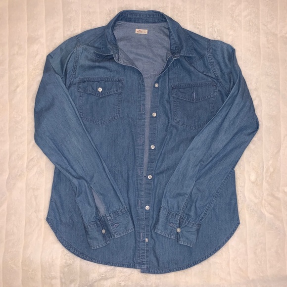 Hollister Jackets & Blazers - Hollister Blue Denim Overshirt